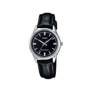 Casio-LTP-V005L-1AUDF-Women-s-Watch-Analog-Black-Dial-Black-Leather-Band