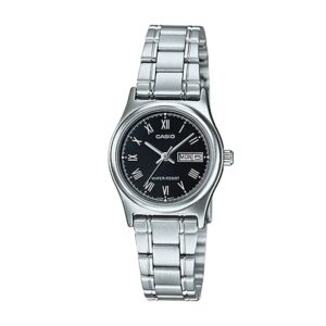 Casio-LTP-V006D-1BUDF-Women-s-Watch-Analog-Black-Dial-Silver-Stainless-Band 2