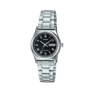 Casio-LTP-V006D-1BUDF-Women-s-Watch-Analog-Black-Dial-Silver-Stainless-Band