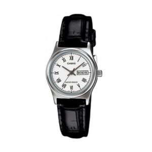 Casio-LTP-V006L-7BUDF-Women-s-Watch-Analog-White-Dial-Black-Leather-Band