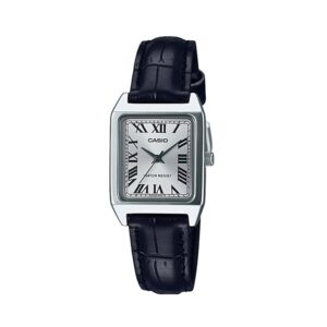 Casio-LTP-V007L-7B1UDF-Women-s-Watch-Analog-Silver-Dial-Black-Leather-Band