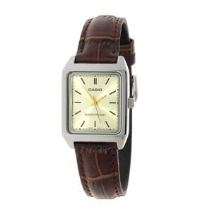 Casio-LTP-V007L-9EUDF-Women-s-Watch-Analog-Silver-Dial-Brown-Leather-Band