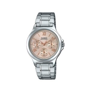 Casio-LTP-V300D-9A2UDF-Women-s-Watch-Analog-Pink-Dial-Silver-Stainless-Band
