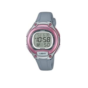 Casio-LW-203-8AVDF-Women-s-Watch-Digital-Pink-Dial-Grey-Resin-Band