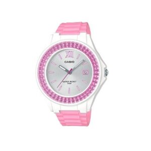 Casio-LX-500H-4E3VDF-Women-s-Watch-Analog-Silver-Dial-Pink-Resin-Band