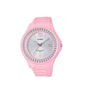 Casio-LX-500H-4E4VDF-Women-s-Watch-Analog-Silver-Dial-Pink-Resin-Band