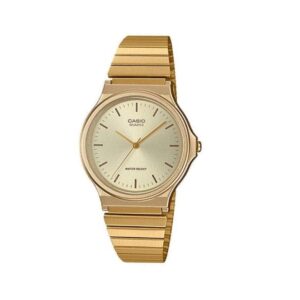 Casio, MQ-24G-9EDF, Mens Watch Analog, Champagne Dial Gold Stainless Band