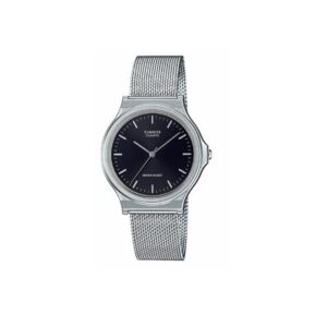 Casio, MQ-24M-1EDF, Mens Watch Analog, Black Dial Silver Stainless Band