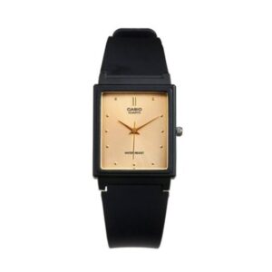 Casio, MQ-38-9ADF, Mens Watch Analog, Gold Dial Black Resin Band