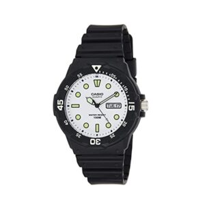 Casio, MRW-200H-7EVDF, Mens Watch Analog, White Dial Black Resin Band