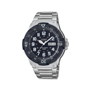 Casio, MRW-200HD-1BVDF, Mens Watch Analog, Black Dial Silver Stainless Band