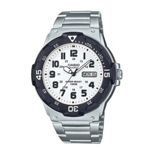 Casio, MRW-200HD-7BVDF, Mens Watch Analog, White Dial Silver Stainless Band
