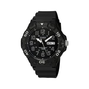 Casio, MRW-210H-1AVDF, Mens Watch Analog, Black Dial Black Resin Band