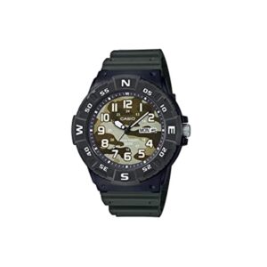 Casio, MRW-220HCM-3BVDF, Mens Watch Analog, Green Dial Black Resin Band