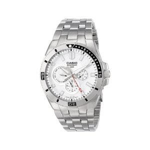 Casio, MTD-1060D-7AVDF, Mens Watch Analog, White Dial Silver Stainless Band