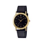 Casio, MTP-1095Q-1AD, Mens Watch Analog, Black Dial Black Leather Band
