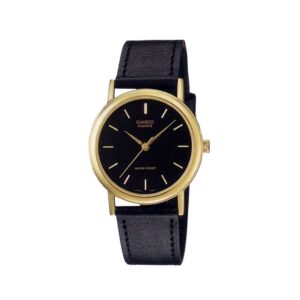 Casio, MTP-1095Q-1AD, Mens Watch Analog, Black Dial Black Leather Band