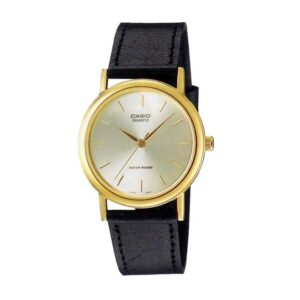 Casio, MTP-1095Q-7AD, Mens Watch Analog, Silver Dial Black Leather Band