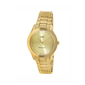 Casio, MTP-1128N-9ARDF, Mens Watch Analog, Gold Dial Gold Stainless Band