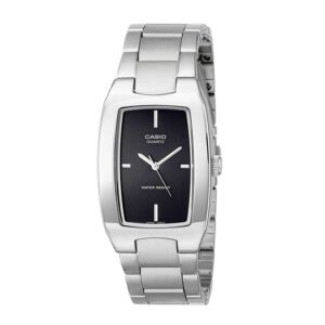 Casio-MTP-1165A-1CDF-Men-s-Watch-Analog-Black-Dial-Silver-Stainless-Band