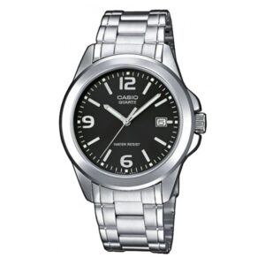 Casio-MTP-1215A-1ADF-Men-s-Watch-Analog-Black-Dial-Silver-Stainless-Band