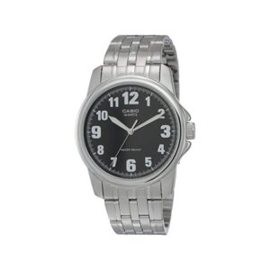 Casio-MTP-1216A-1BDF-Men-s-Watch-Analog-Black-Dial-Silver-Stainless-Band
