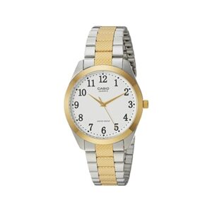 Casio-MTP-1274SG-7BDF-Men-s-Watch-Analog-White-Dial-Silver-Gold-Stainless-Band