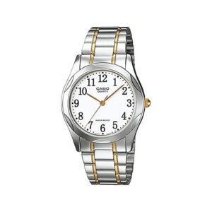 Casio-MTP-1275SG-7BDF-Men-s-Watch-Analog-White-Dial-Silver-Gold-Stainless-Band
