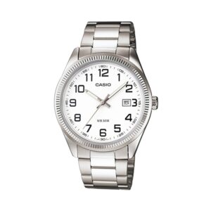 Casio-MTP-1302D-7BVDF-Men-s-Watch-Analog-White-Dial-Silver-Stainless-Band