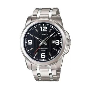 Casio-MTP-1314D-1AVDF-Men-s-Watch-Analog-Black-Dial-Silver-Stainless-Band