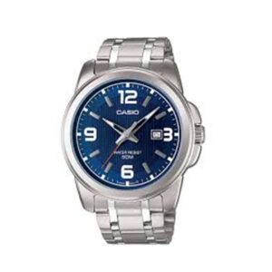 Casio-MTP-1314D-2AVDF-Men-s-Watch-Analog-Blue-Dial-Silver-Stainless-Band