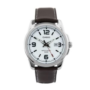 Casio-MTP-1314L-7AVDF-Men-s-Watch-Analog-White-Dial-Brown-Leather-Band