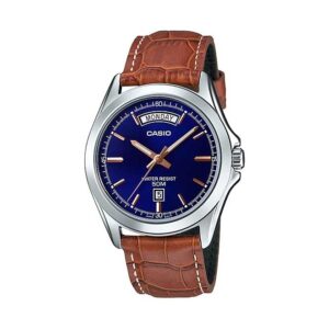Casio-MTP-1370L-2AVDF-Men-s-Watch-Analog-Blue-Dial-Brown-Leather-Band