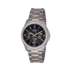 Casio-MTP-1375SG-1AVDF-Men-s-Watch-Analog-Black-Dial-Silver-Gold-Stainless-Band
