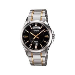 Casio-MTP-1381G-1AVDF-Men-s-Watch-Analog-Black-Dial-Silver-Stainless-Band