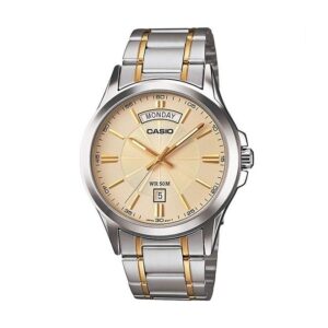 Casio-MTP-1381G-9AVDF-Men-s-Watch-Analog-Champagne-Dial-Silver-Gold-Stainless-Band