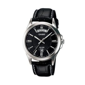 Casio-MTP-1381L-1AVDF-Men-s-Watch-Analog-Black-Dial-Black-Leather-Band