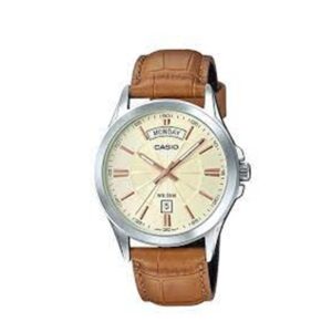 Casio-MTP-1381L-9AVDF-Men-s-Watch-Analog-White-Dial-Brown-Leather-Band