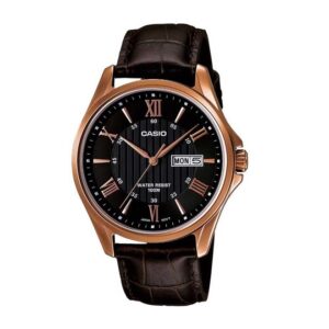 Casio-MTP-1384L-1AVDF-Men-s-Watch-Analog-Black-Dial-Brown-Leather-Band
