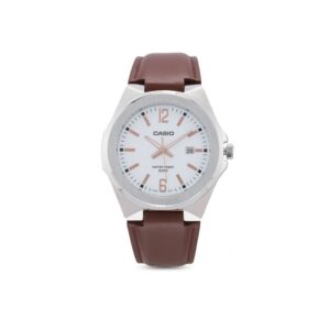 Casio-MTP-E158L-7AVDF-Men-s-Watch-Analog-White-Dial-Brown-Leather-Band