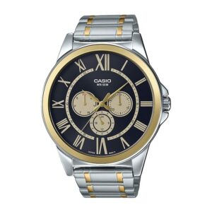 Casio-MTP-E318SG-1BVDF-Men-s-Watch-Analog-Black-Gold-Dial-Silver-Gold-Stainless-Band