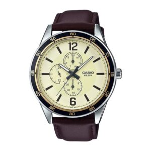 Casio-MTP-E319L-9BVDF-Men-s-Watch-Analog-White-Dial-Brown-Leather-Band