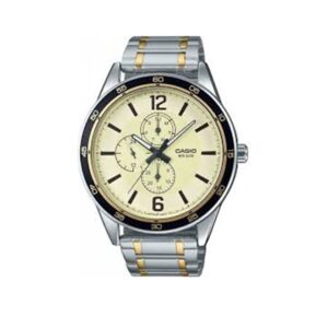Casio-MTP-E319SG-9BVDF-Men-s-Watch-Analog-White-Dial-Silver-Gold-Stainless-Band