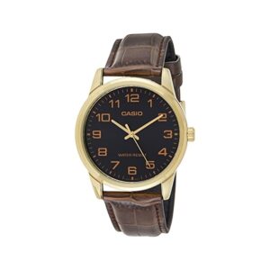 Casio-MTP-V001GL-1BUD-Men-s-Watch-Analog-Black-Dial-Brown-Leather-Band