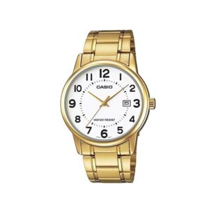 Casio-MTP-V002G-7B2UDF-Men-s-Watch-Analog-White-Dial-Gold-Stainless-Band