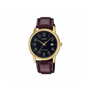 Casio-MTP-V002GL-1BUDF-Men-s-Watch-Analog-Black-Dial-Brown-Leather-Band