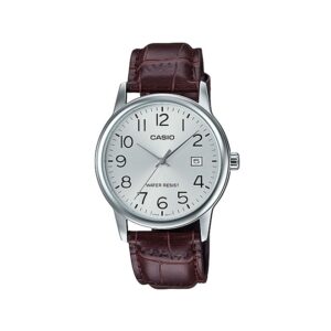 Casio-MTP-V002L-7B2UDF-Men-s-Watch-Analog-White-Dial-Brown-Leather-Band