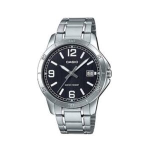 Casio-MTP-V004D-1B2UDF-Men-s-Watch-Analog-Black-Dial-Silver-Stainless-Band