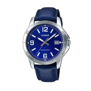 Casio-MTP-V004L-2BUDF-Men-s-Watch-Analog-Blue-Dial-Blue-Leather-Band