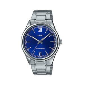 Casio-MTP-V005D-2B1UDF-Men-s-Watch-Analog-Blue-Dial-Silver-Stainless-Band